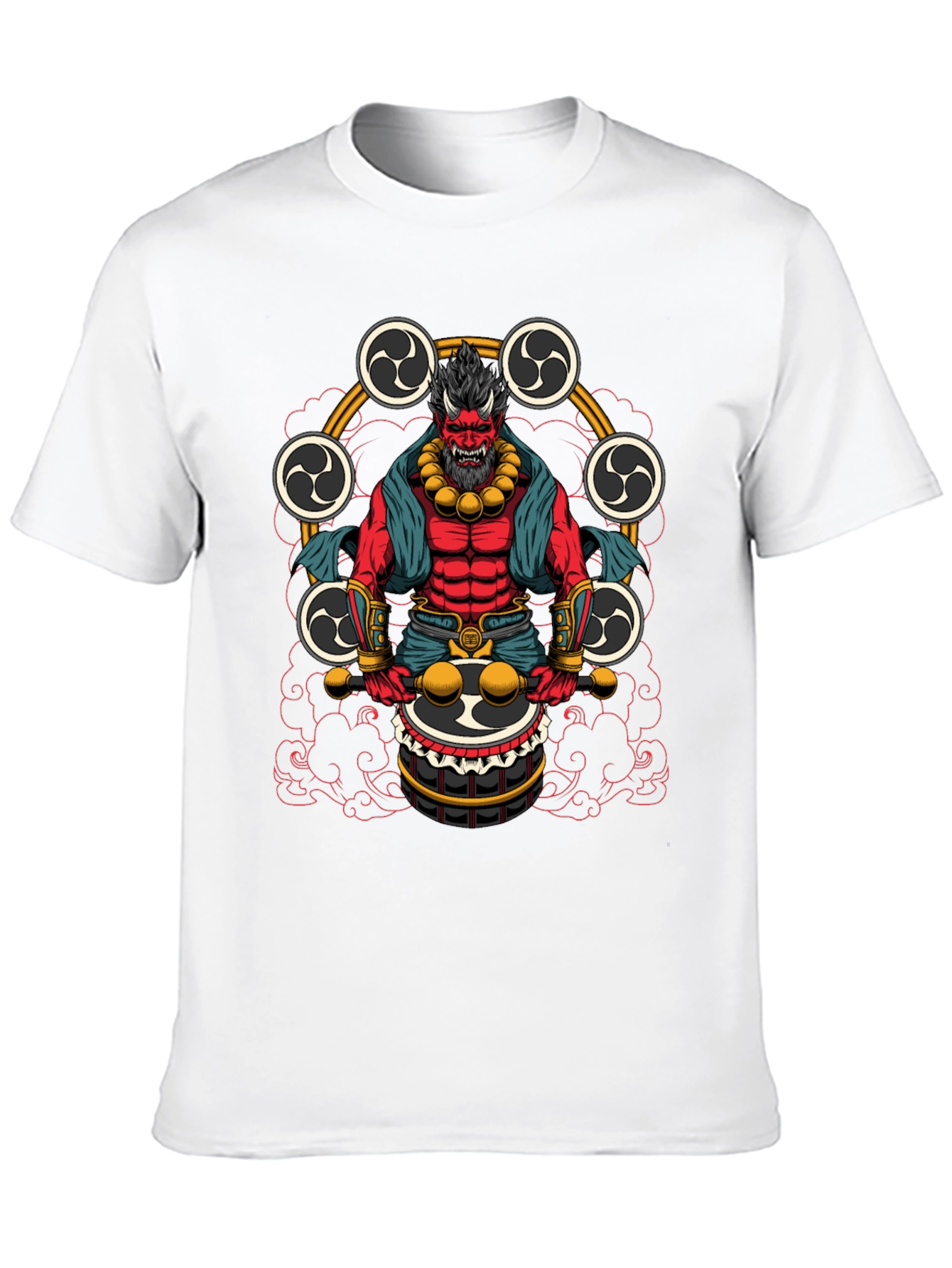 Japanese Oni Drummer T-Shirt - Unique Design