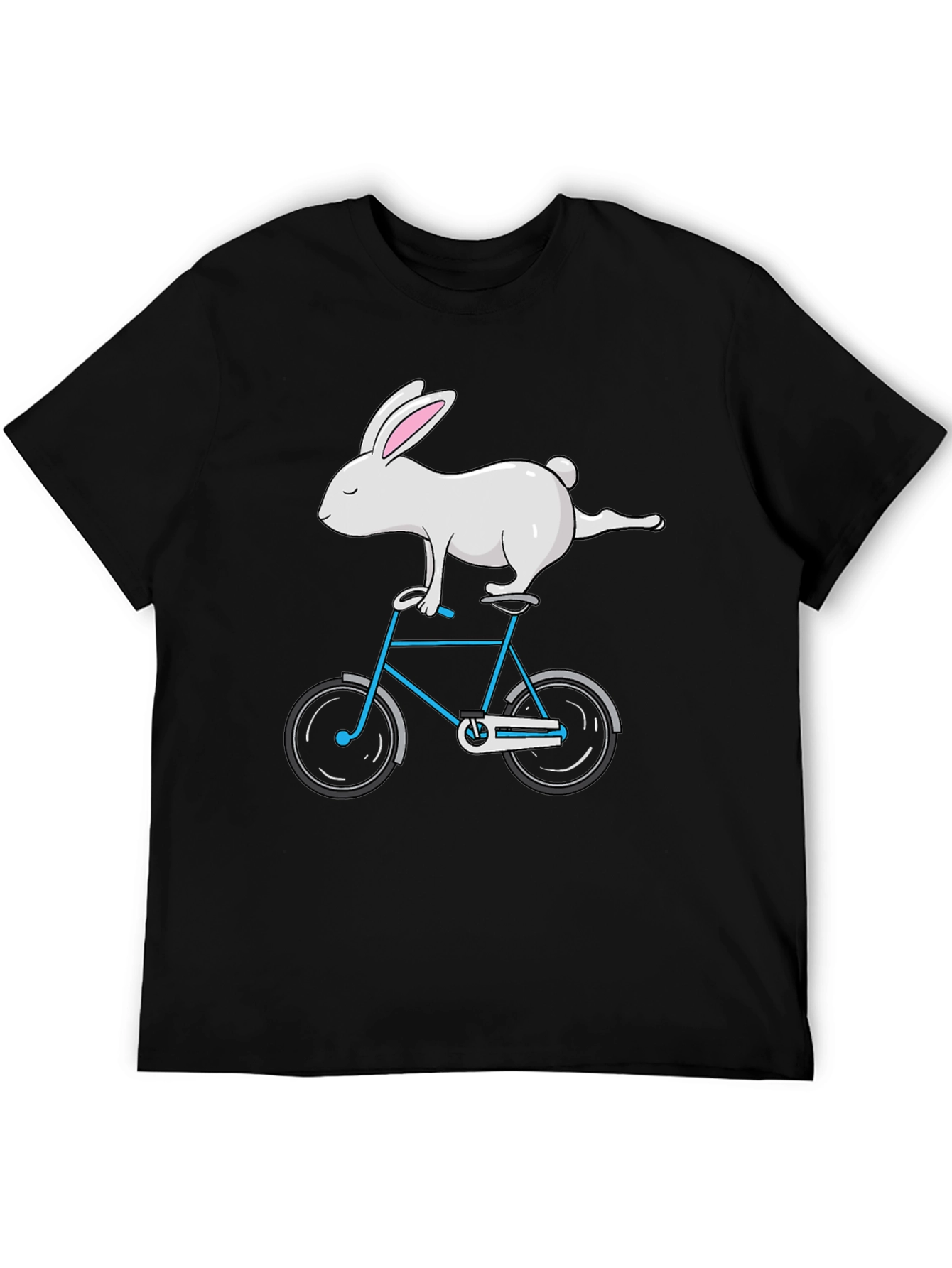 Rabbit on Bike Graphic Tee - Stylish Cotton T-Shirt