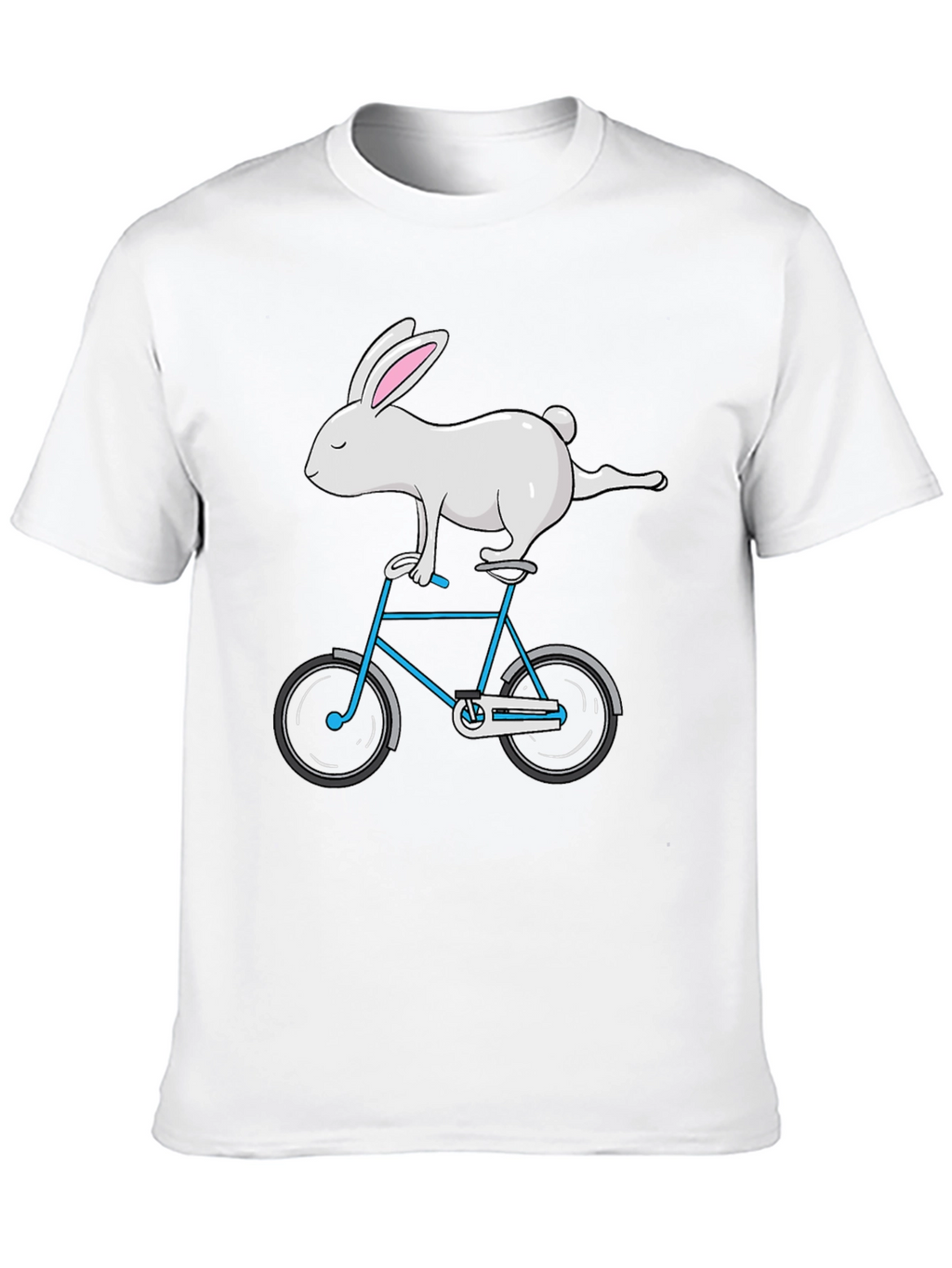 Rabbit on Bike Graphic Tee - Stylish Cotton T-Shirt