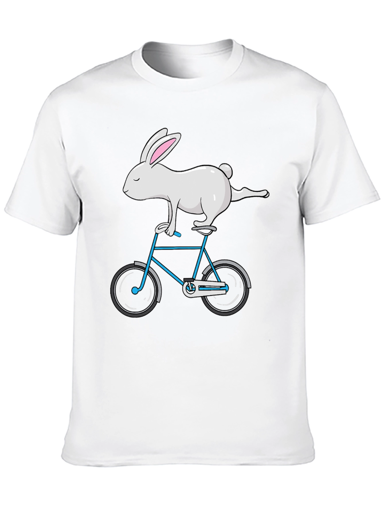 Rabbit on Bike Graphic Tee - Stylish Cotton T-Shirt
