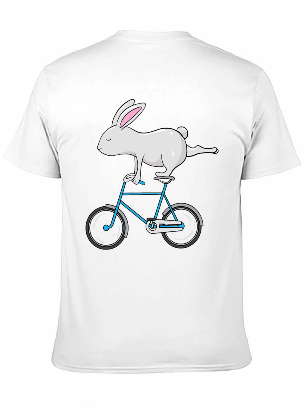 Rabbit on Bike Graphic Tee - Stylish Cotton T-Shirt