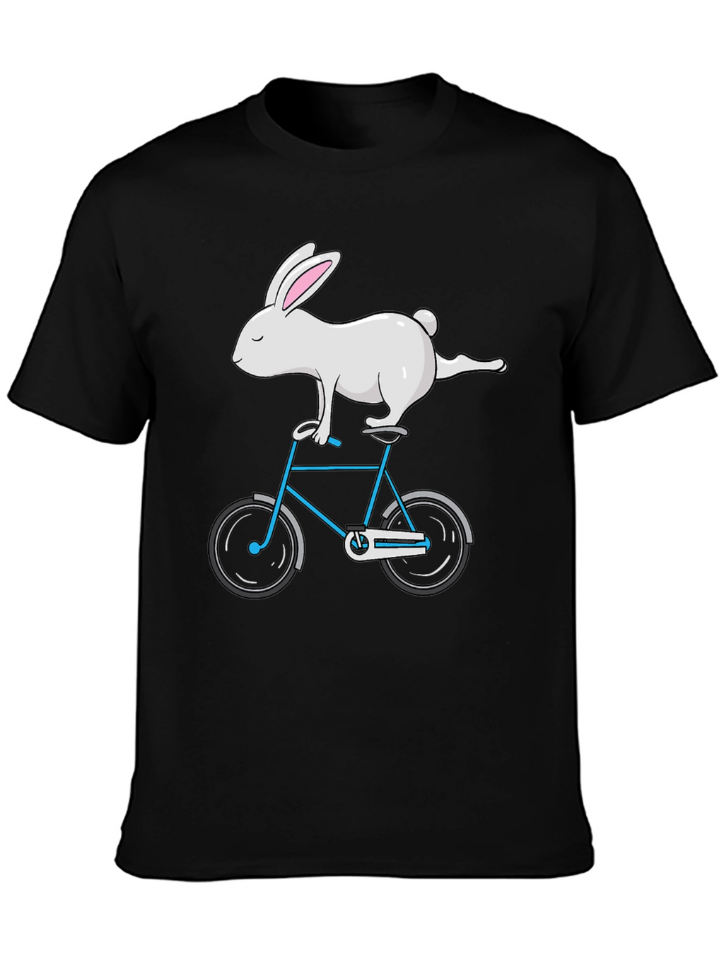 Rabbit on Bike Graphic Tee - Stylish Cotton T-Shirt