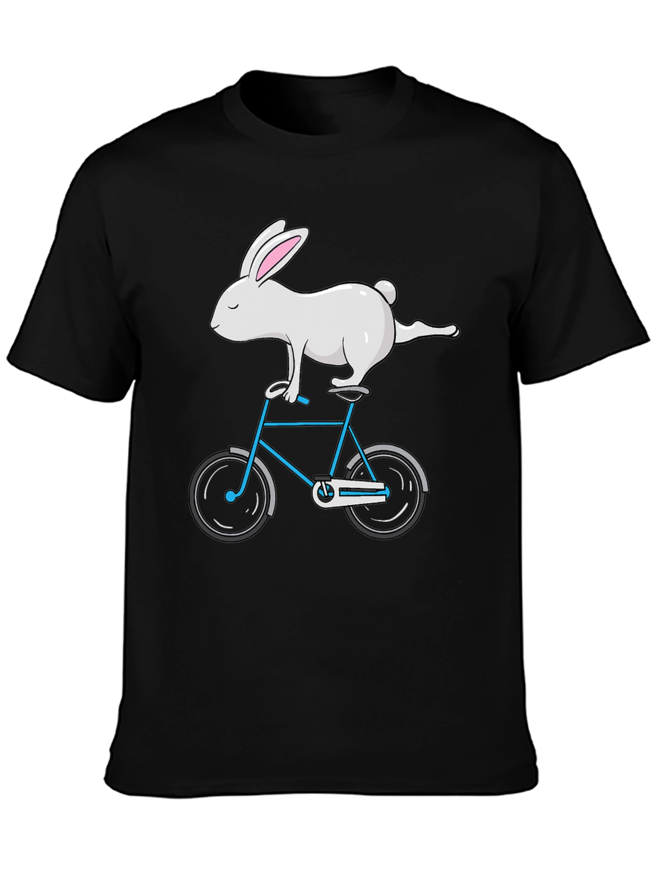 Rabbit on Bike Graphic Tee - Stylish Cotton T-Shirt