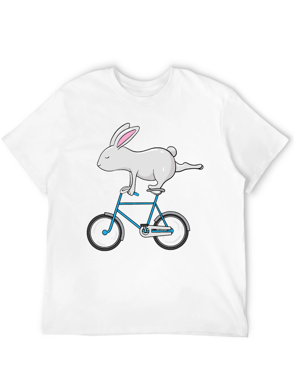 Rabbit on Bike Graphic Tee - Stylish Cotton T-Shirt