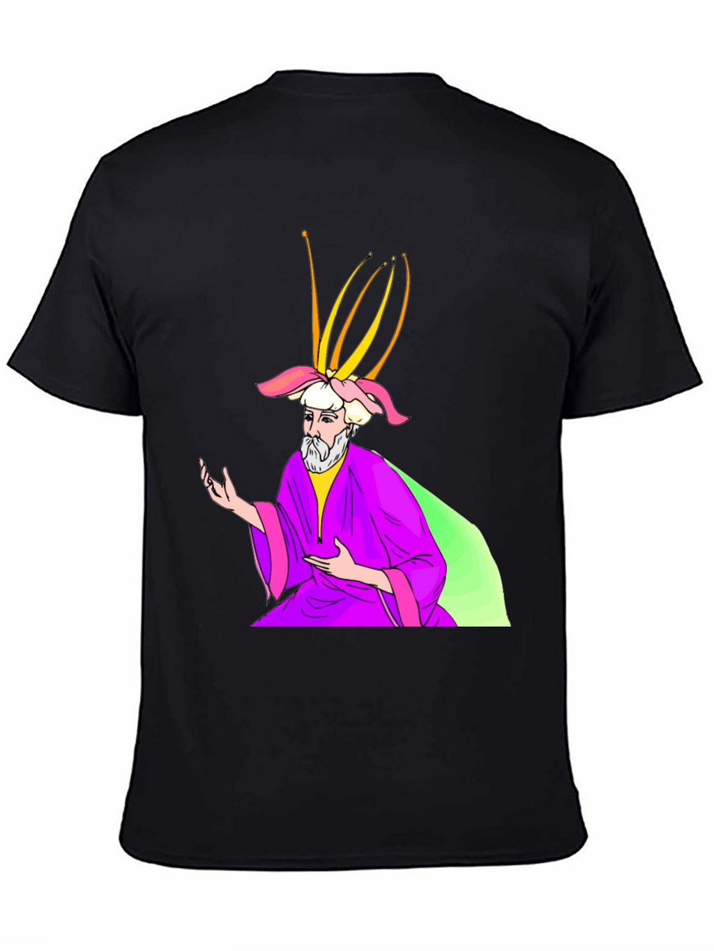 Wizard Graphic Print Black T-Shirt
