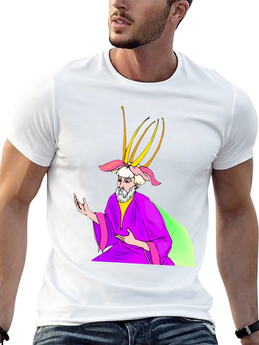 Wizard Graphic Print Black T-Shirt