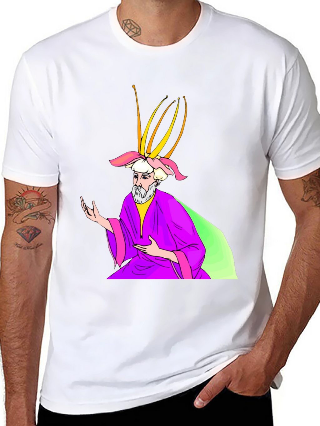 Wizard Graphic Print Black T-Shirt