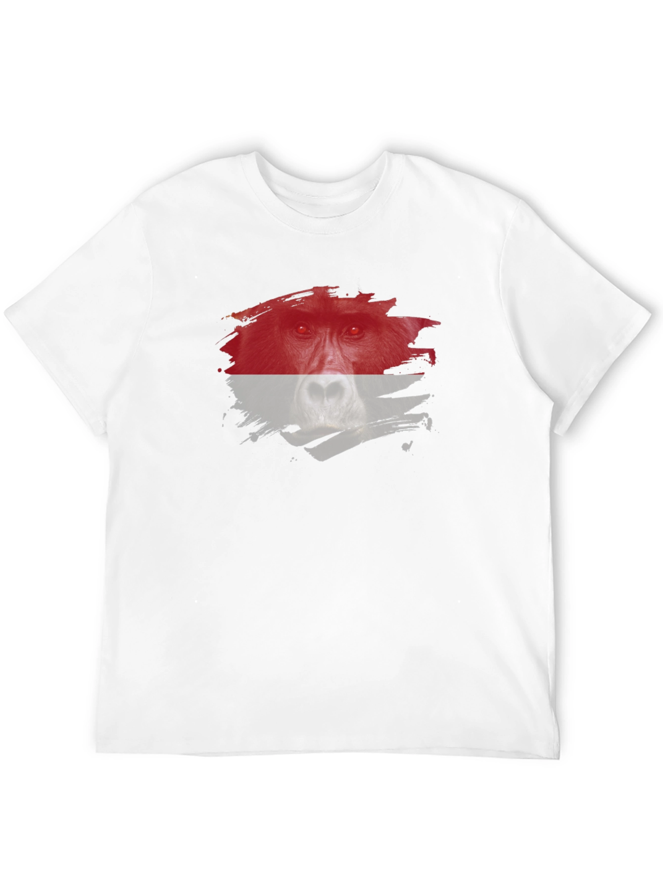 Orangutan Graphic Tee - Distressed Animal Print Shirt