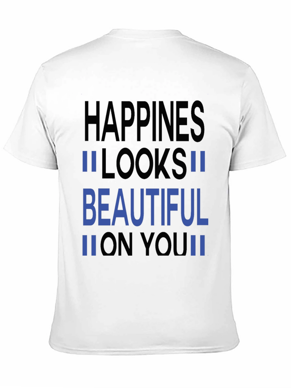 Happiness Looks Beautiful Black Graphic Tee