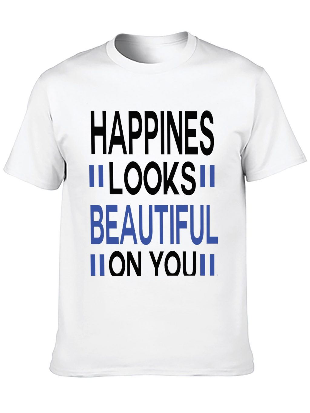 Happiness Looks Beautiful Black Graphic Tee