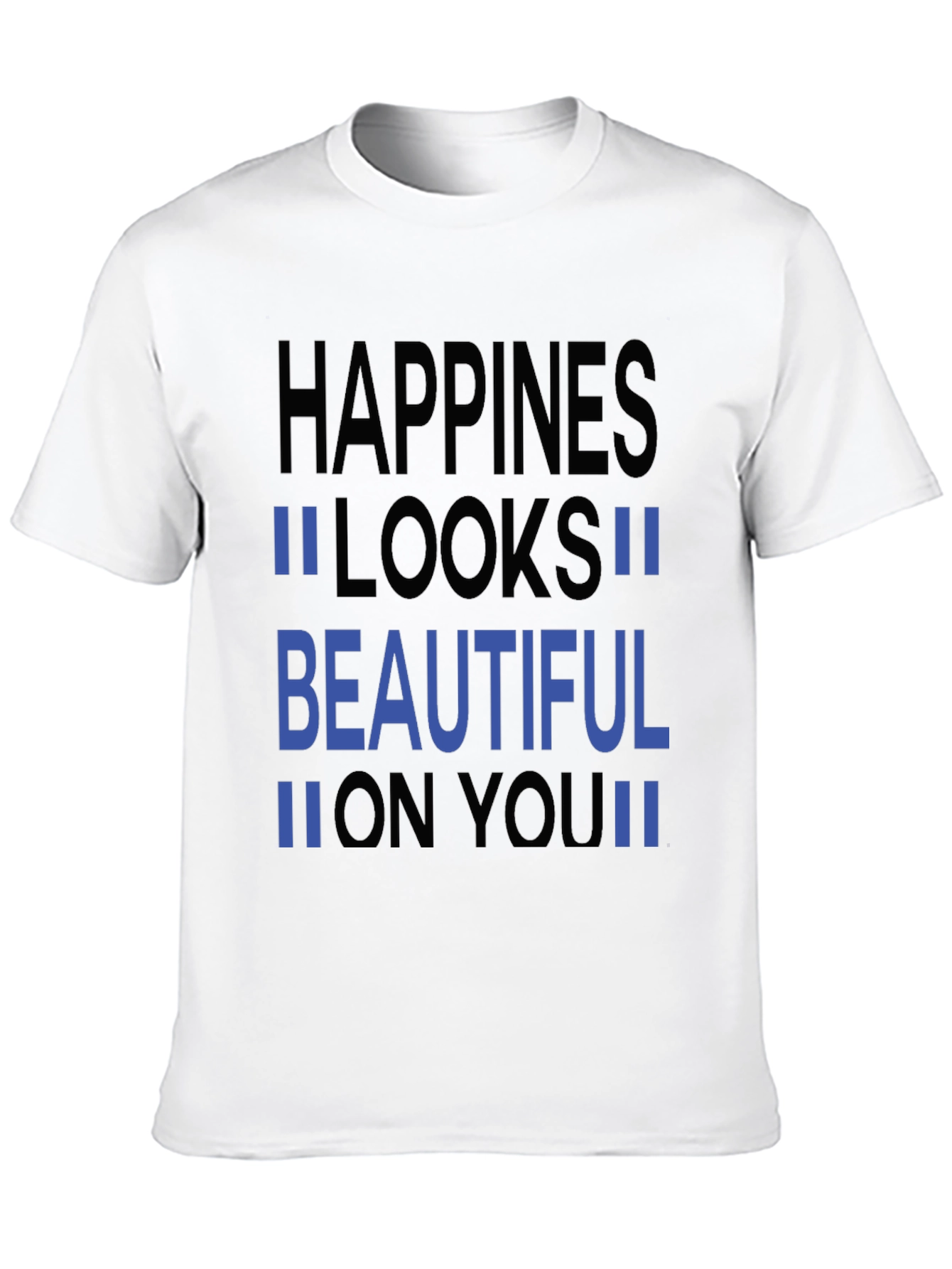 Happiness Looks Beautiful Black Graphic Tee