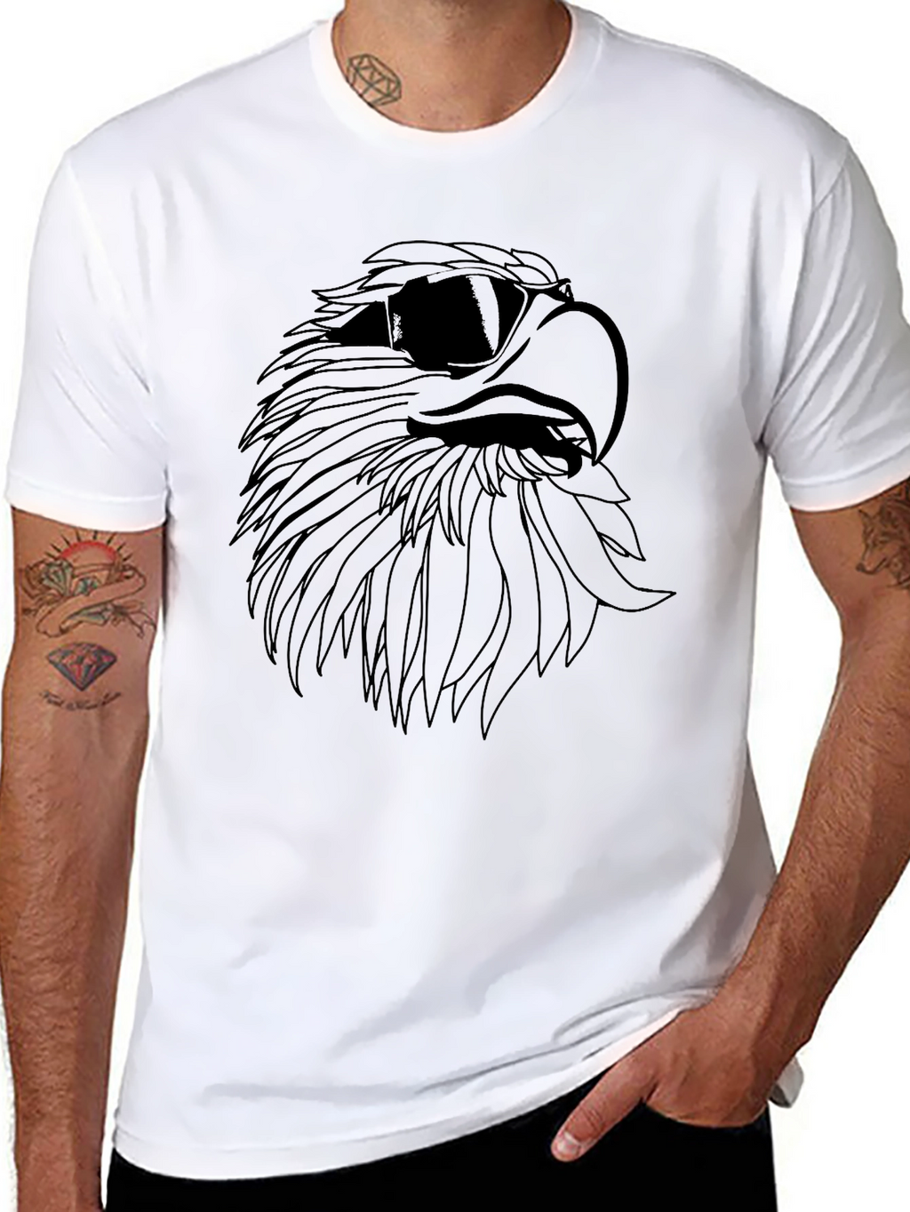 Cool Eagle Graphic Tee - Mens Black T-Shirt