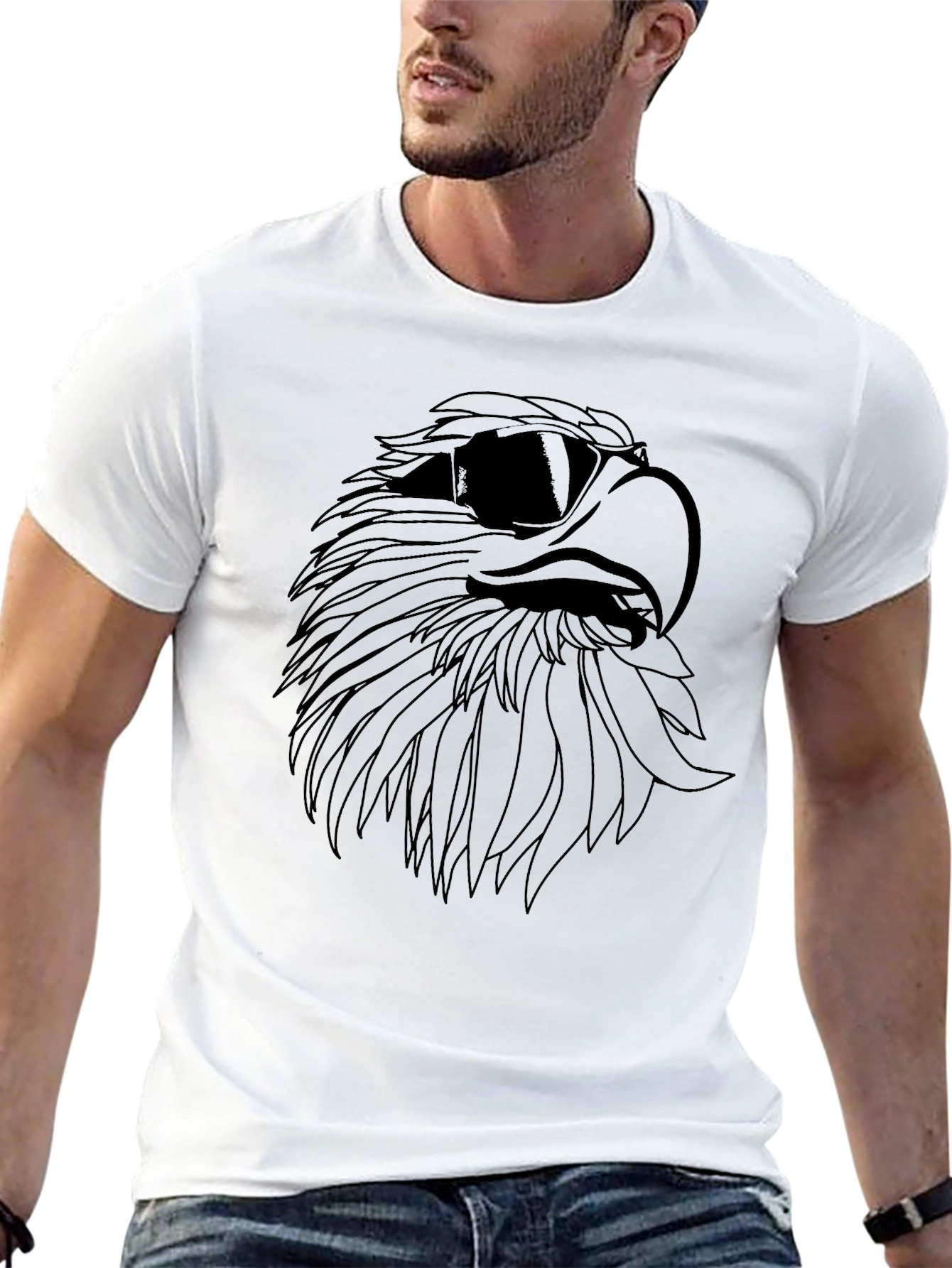 Cool Eagle Graphic Tee - Mens Black T-Shirt