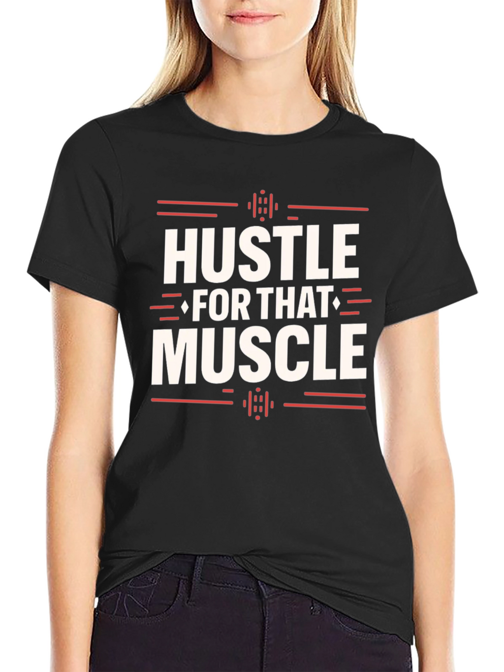 Hustle for Muscle Black Graphic Tee