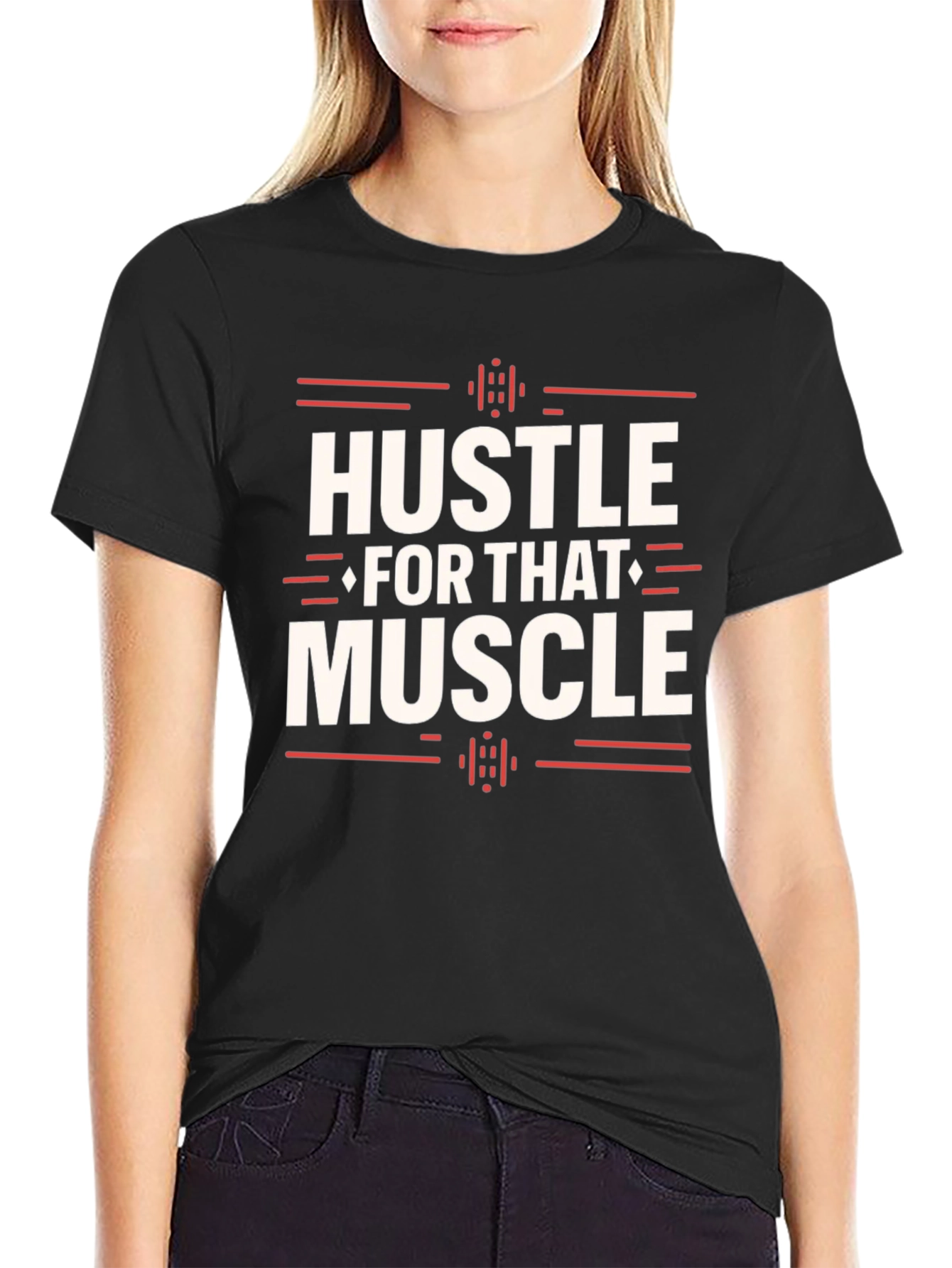 Hustle for Muscle Black Graphic Tee