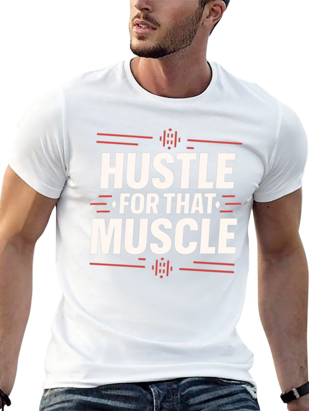 Hustle for Muscle Black Graphic Tee