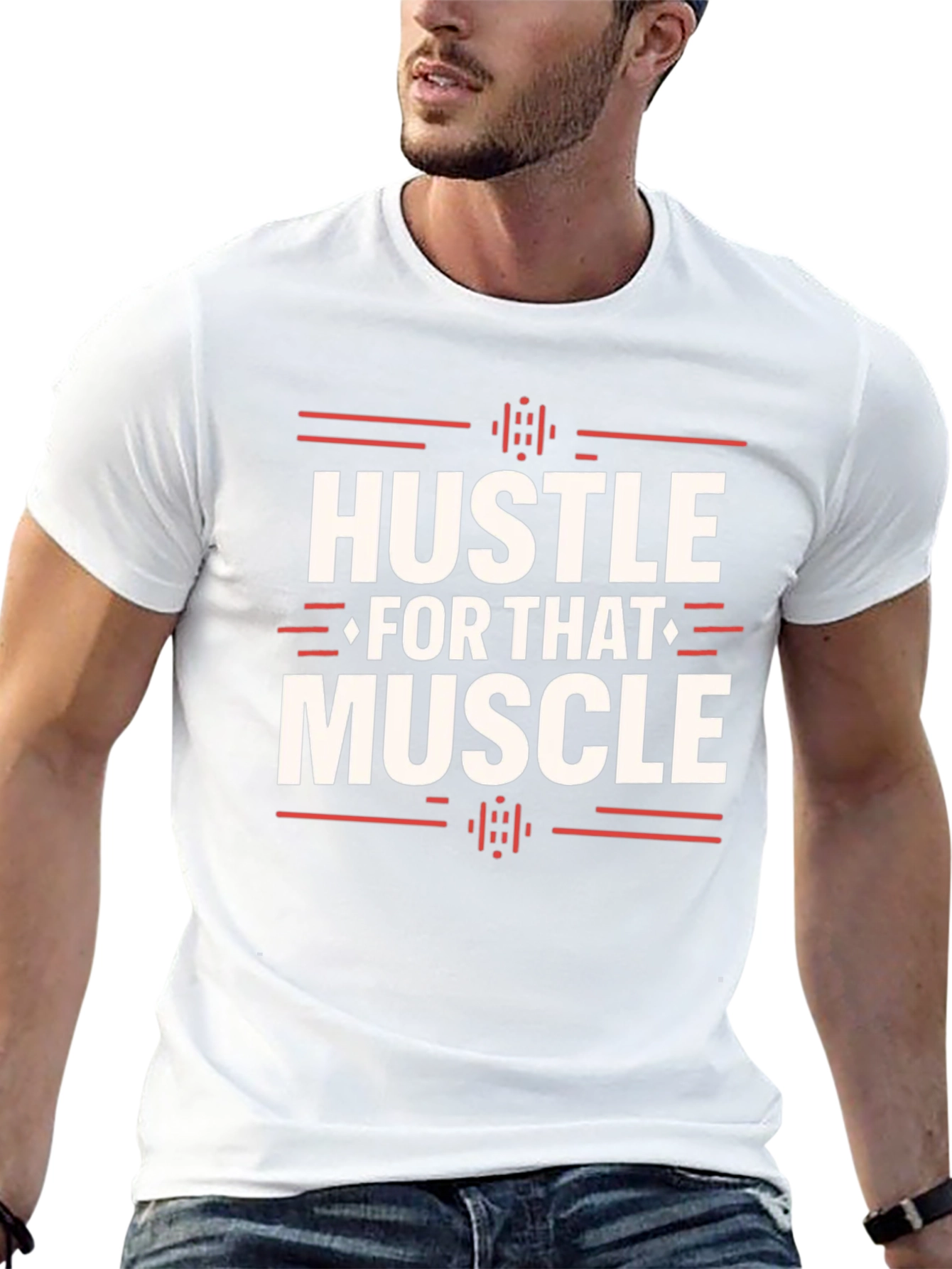 Hustle for Muscle Black Graphic Tee