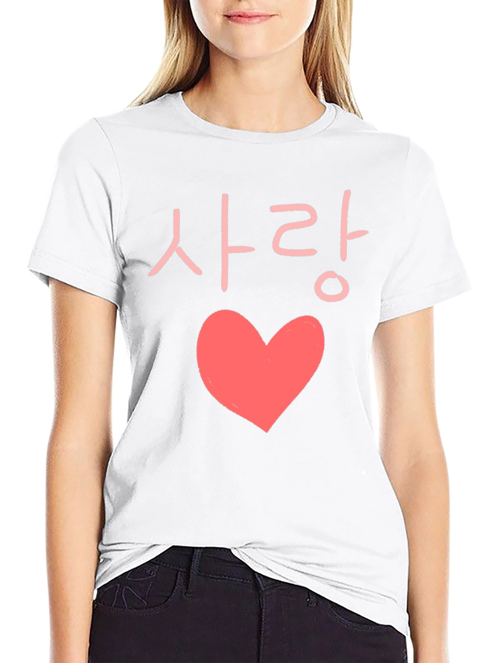 Love Korean Heart Graphic T-Shirt