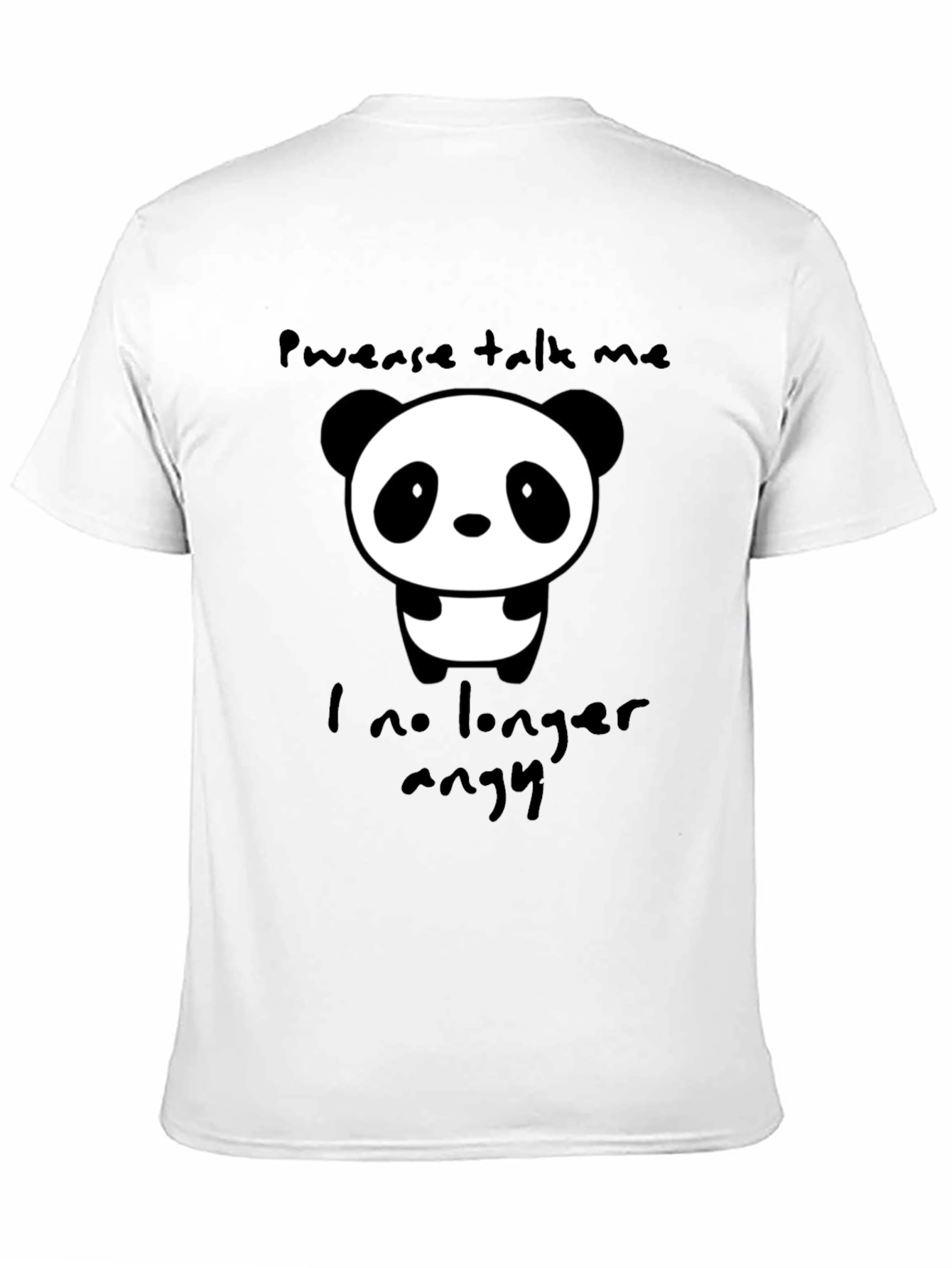 Cute Panda Graphic T-Shirt - Pwease Talk Me