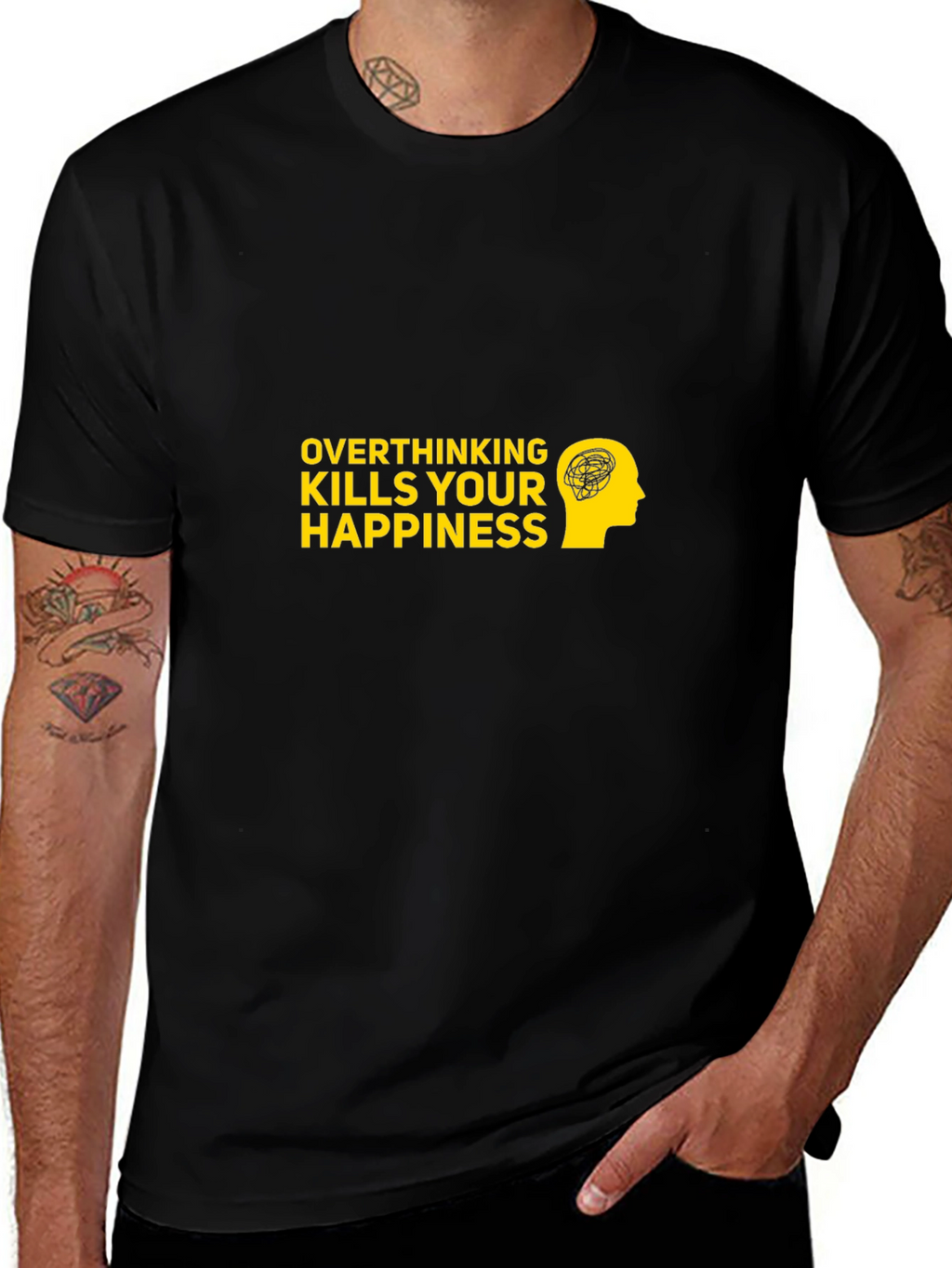 Overthinking Kills T-Shirt - Black Cotton Graphic Tee