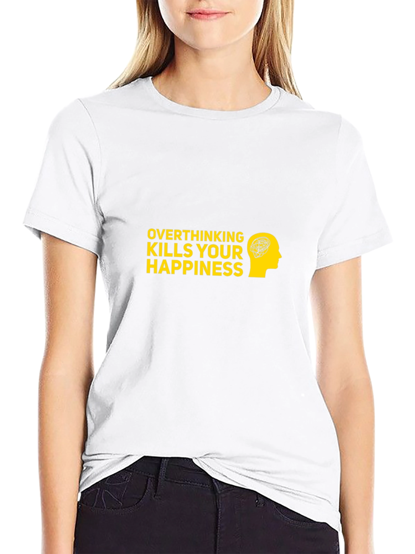 Overthinking Kills T-Shirt - Black Cotton Graphic Tee