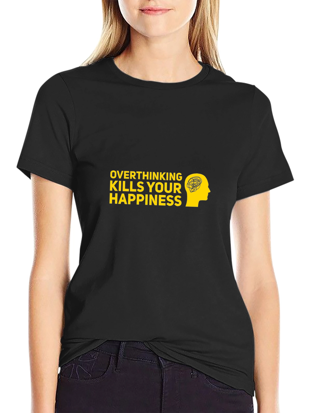 Overthinking Kills T-Shirt - Black Cotton Graphic Tee