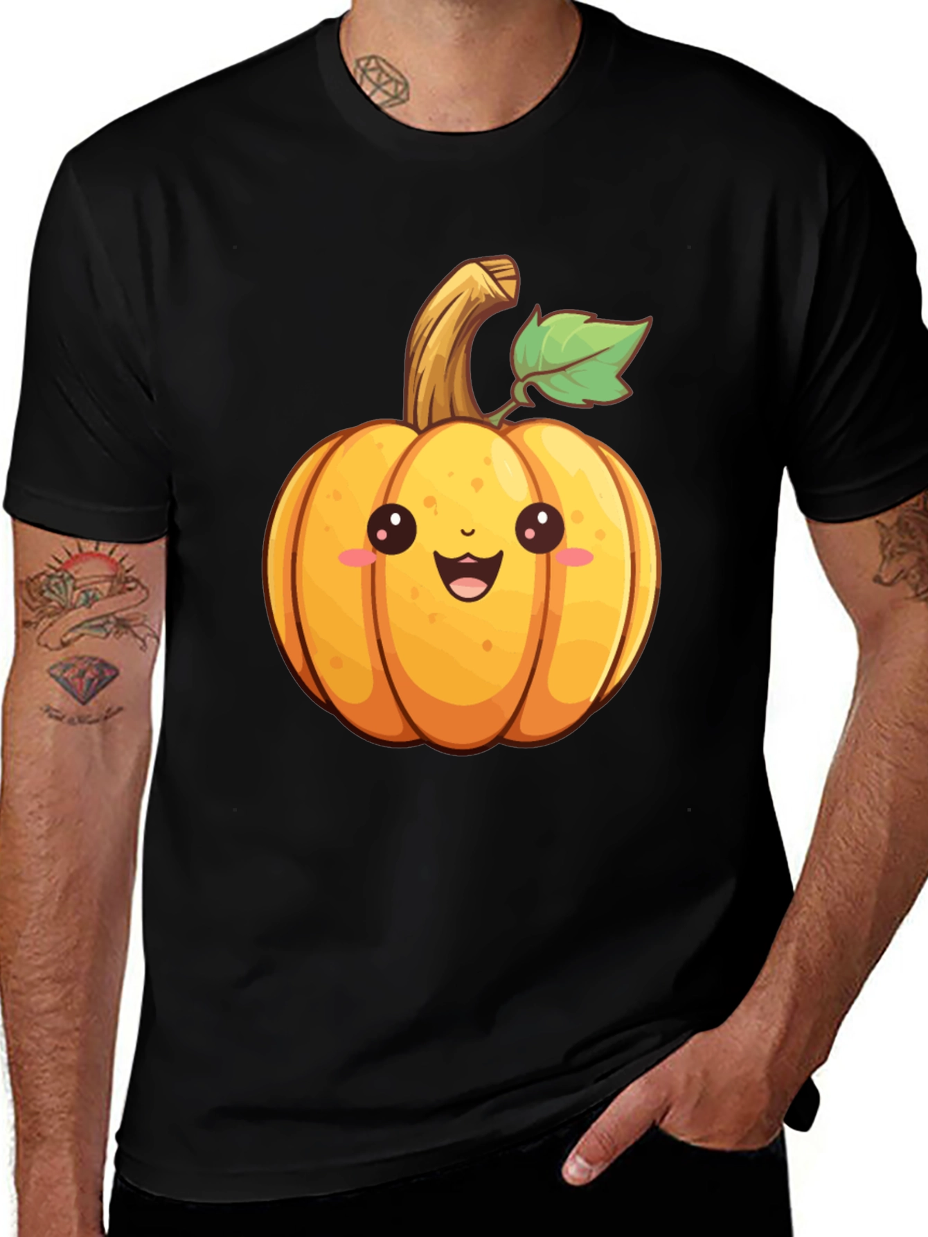 Cute Cartoon Pumpkin Graphic T-Shirt