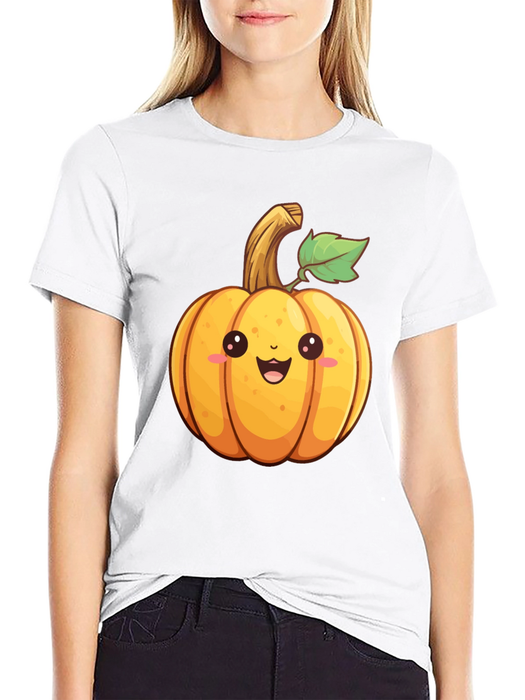 Cute Cartoon Pumpkin Graphic T-Shirt
