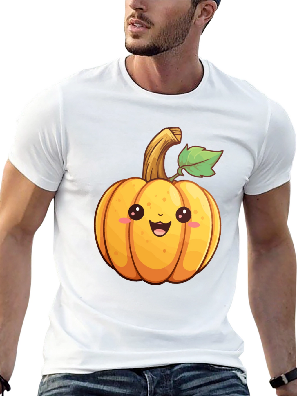 Cute Cartoon Pumpkin Graphic T-Shirt