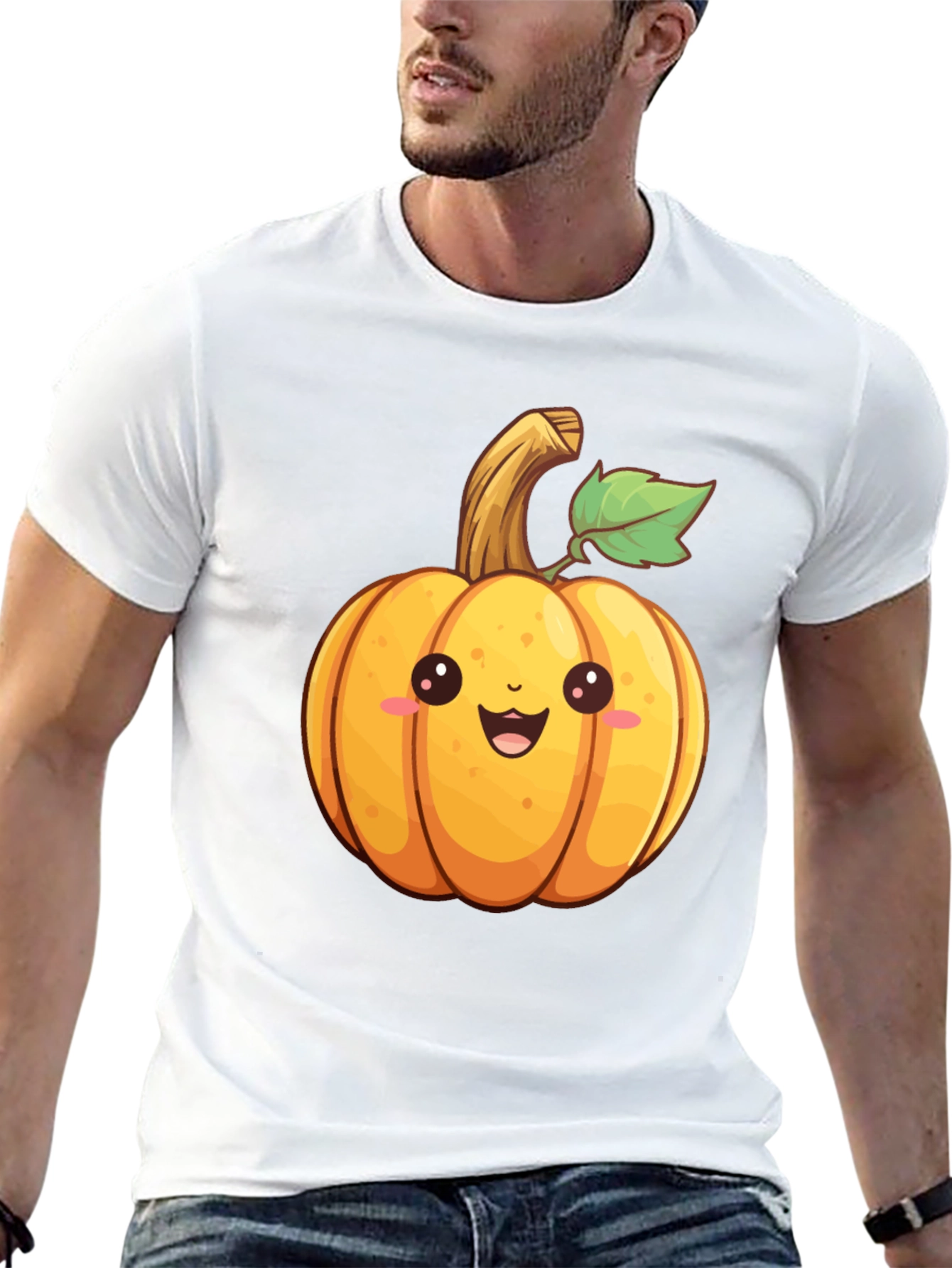 Cute Cartoon Pumpkin Graphic T-Shirt