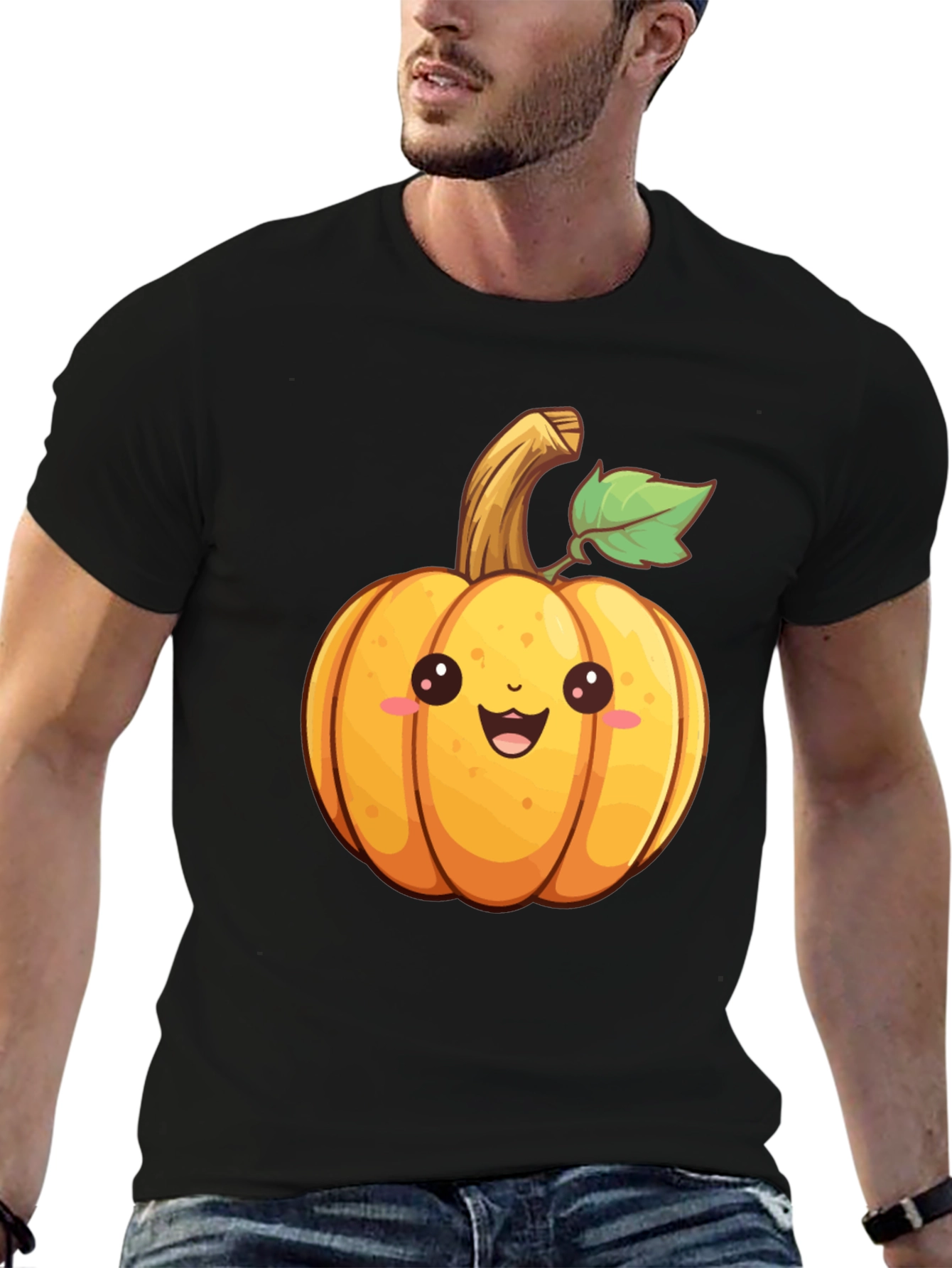 Cute Cartoon Pumpkin Graphic T-Shirt