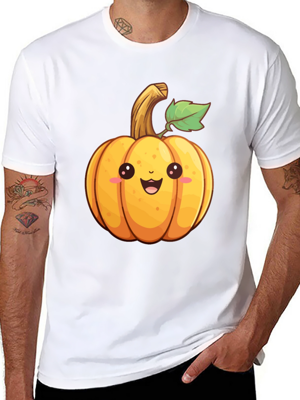 Cute Cartoon Pumpkin Graphic T-Shirt