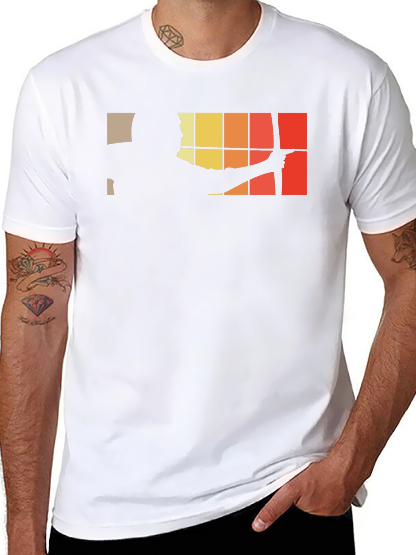 Archery Silhouette Graphic Black T-Shirt