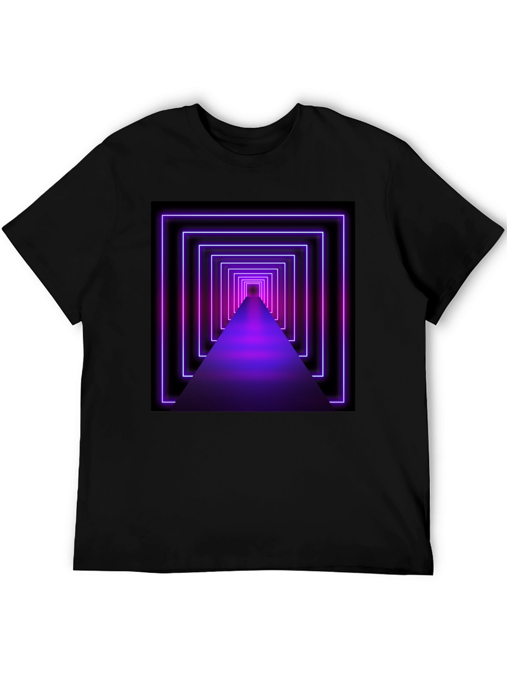 Neon Tunnel Graphic Tee - Futuristic Design
