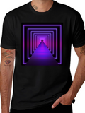 Neon Tunnel Graphic Tee - Futuristic Design