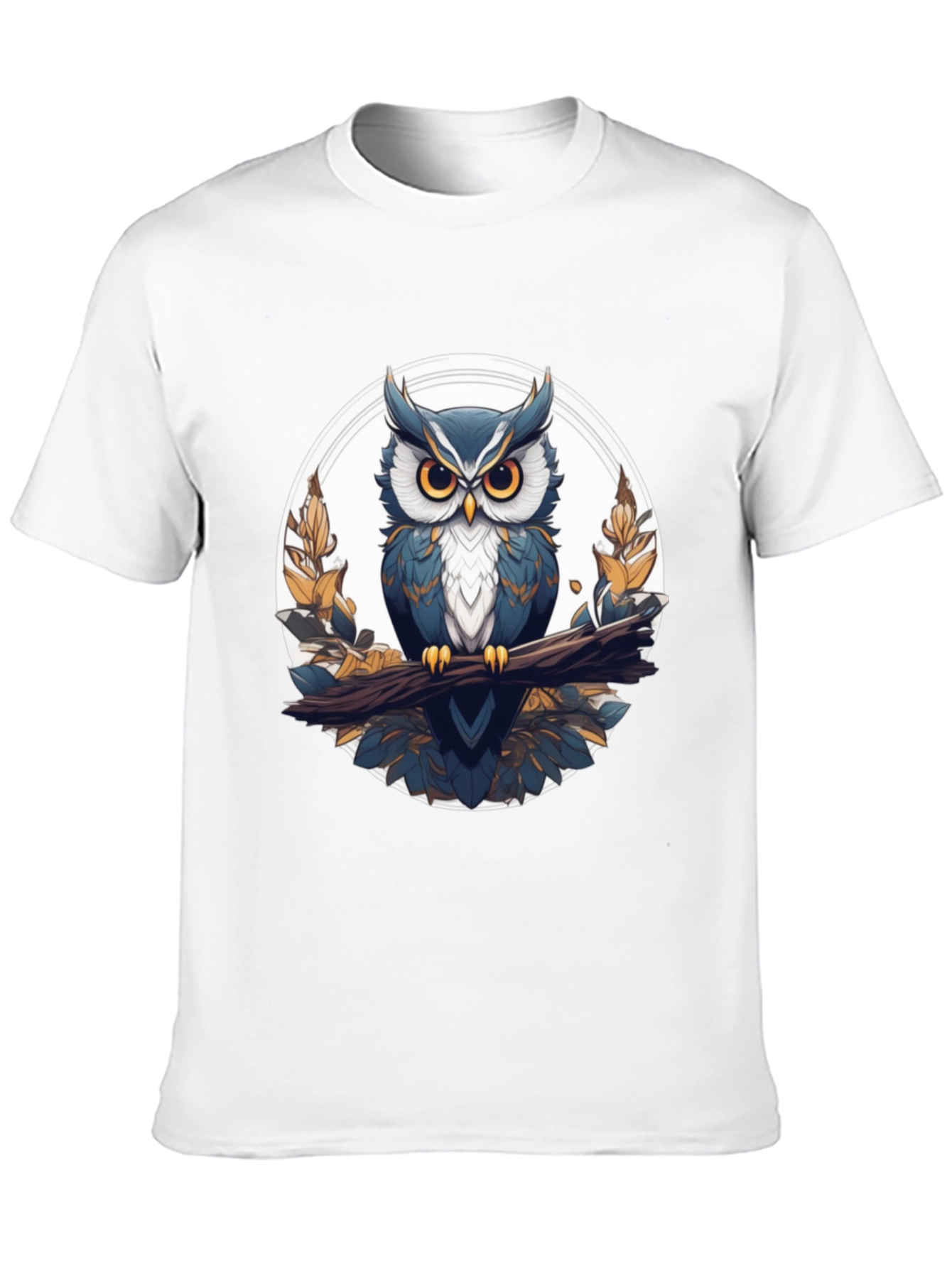 Stylish Owl Graphic Tee - Black Cotton T-Shirt