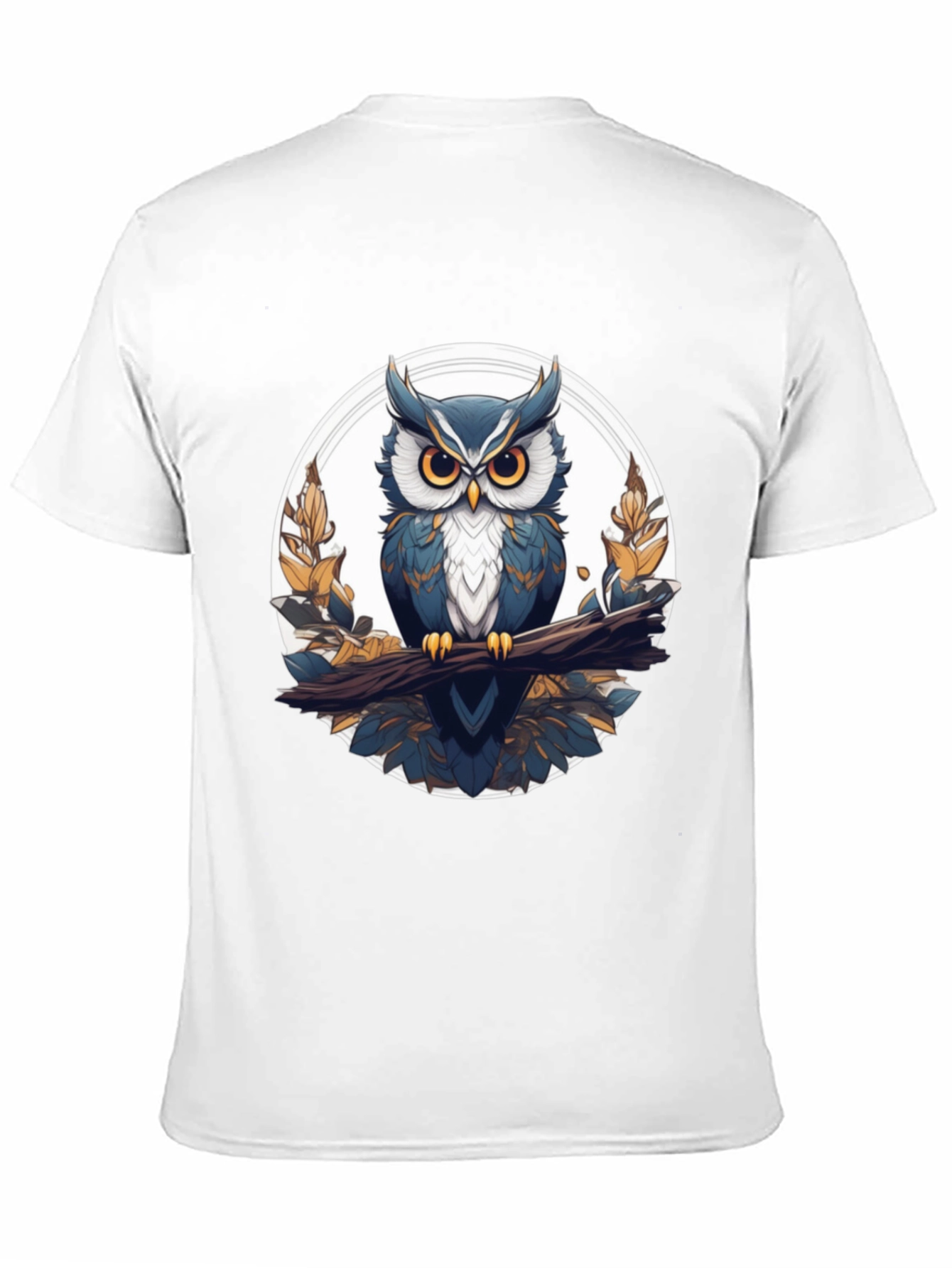 Stylish Owl Graphic Tee - Black Cotton T-Shirt