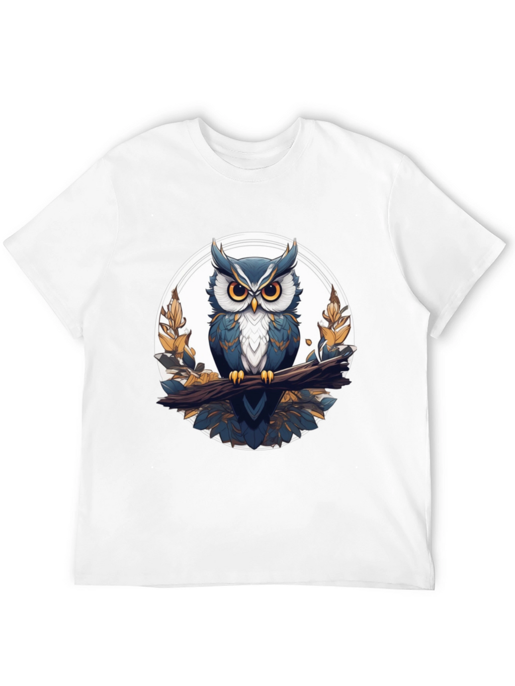 Stylish Owl Graphic Tee - Black Cotton T-Shirt