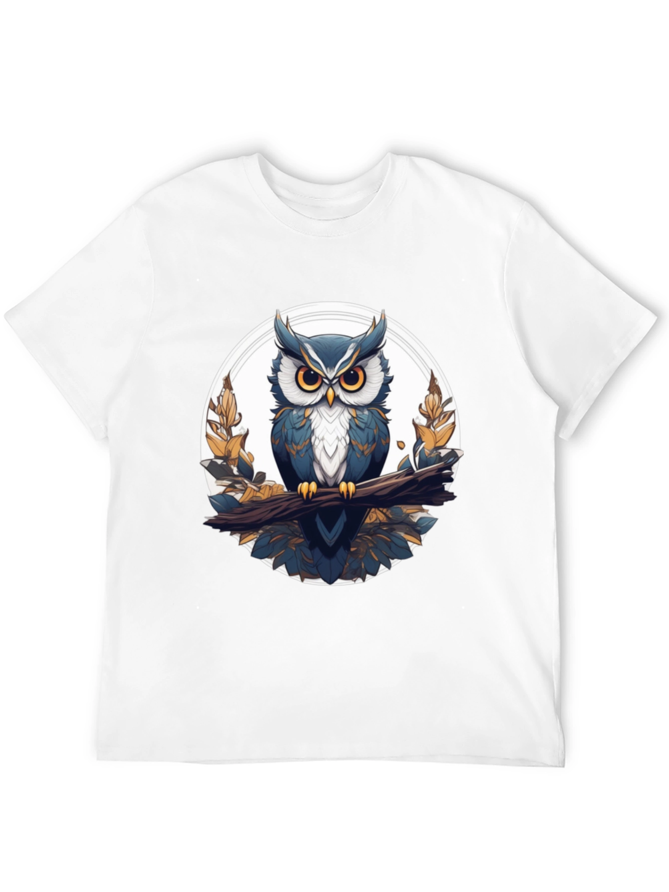 Stylish Owl Graphic Tee - Black Cotton T-Shirt