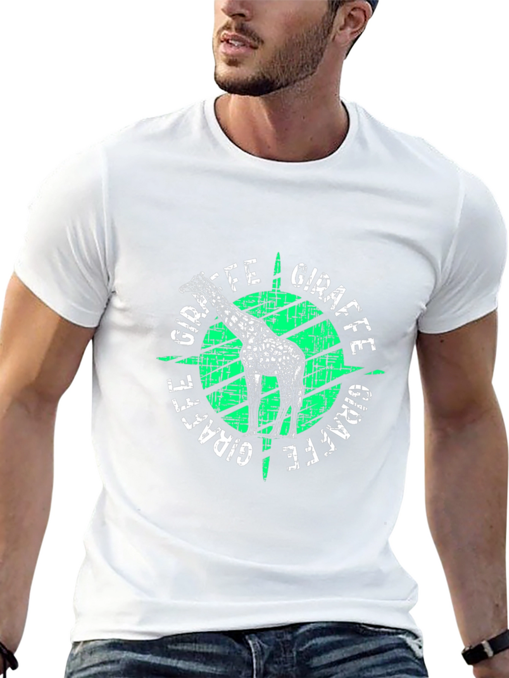 Giraffe Graphic Print T-Shirt