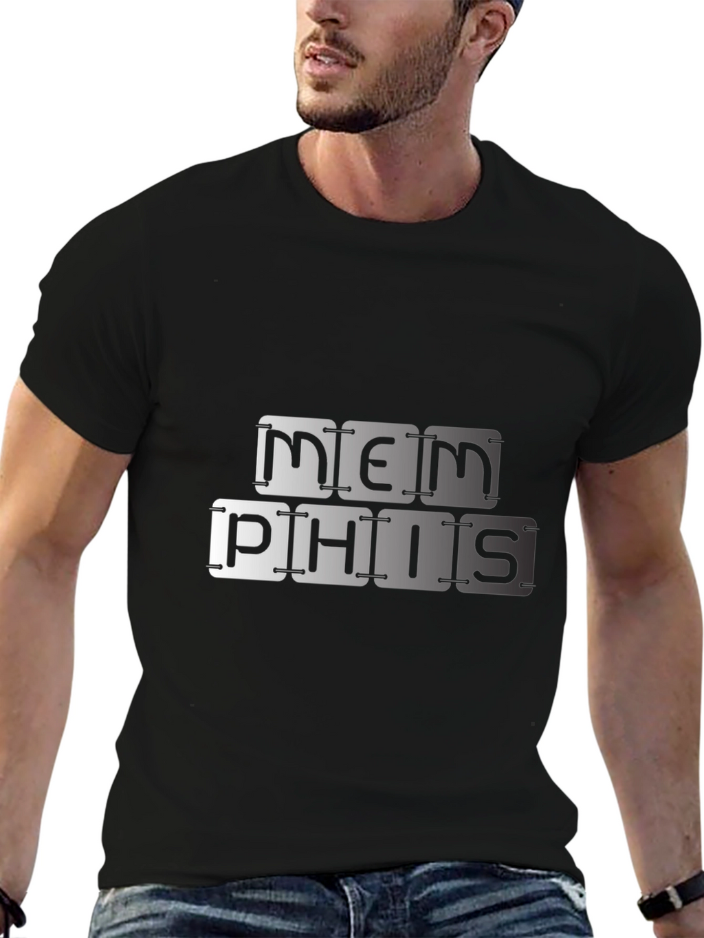 Memphis Graphic Tee - Black Cotton Blend