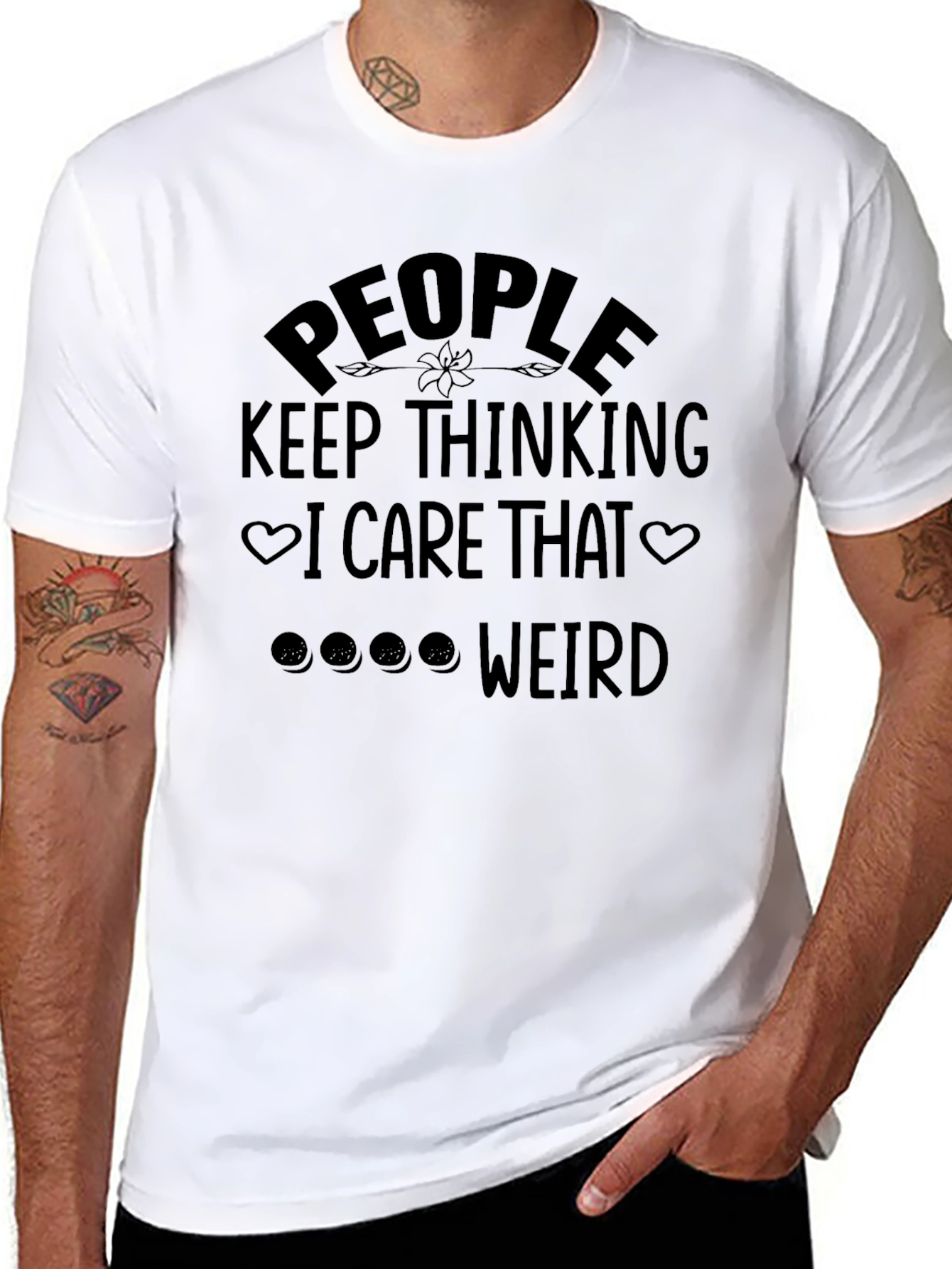 People I Care That Weird Black T-Shirt