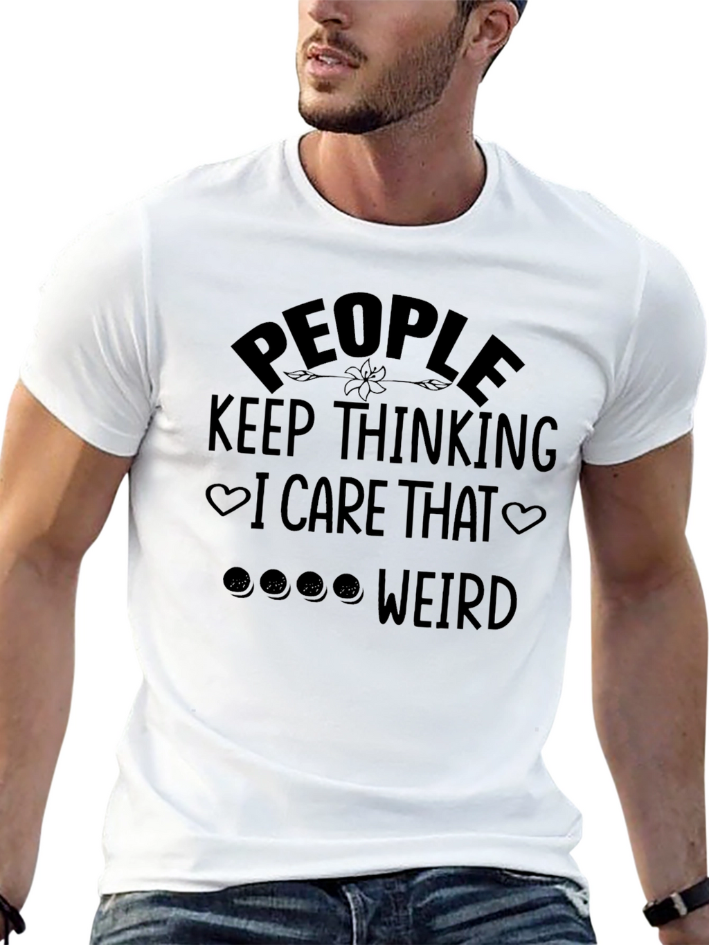 People I Care That Weird Black T-Shirt