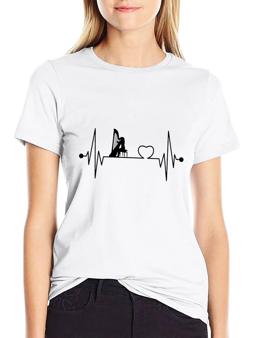 Harp Heartbeat T-Shirt - Music Lover Tee