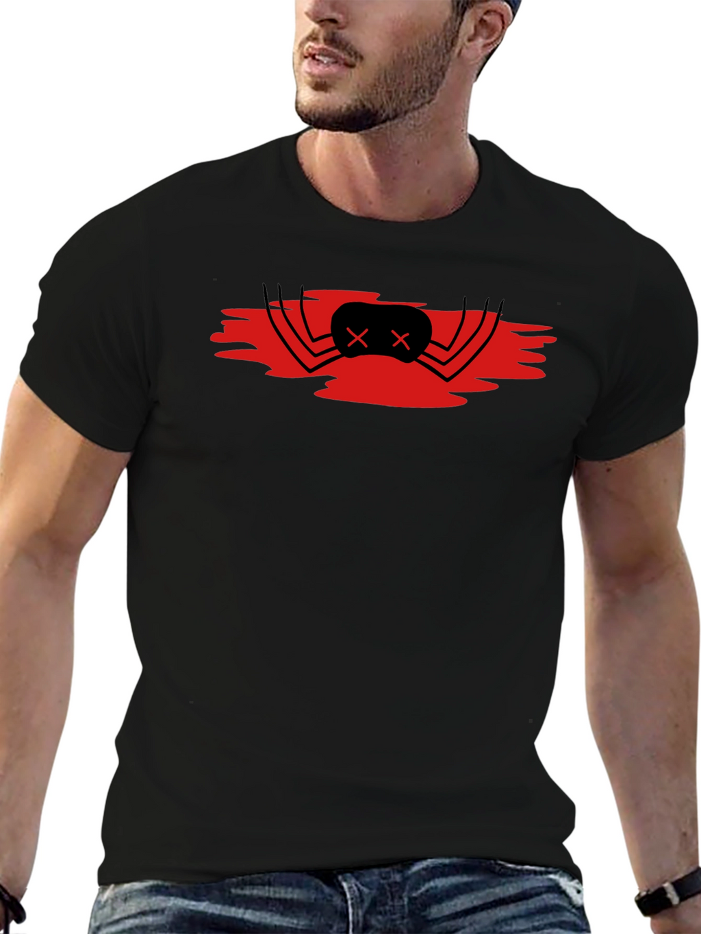 Red Spider Graphic Black T-Shirt