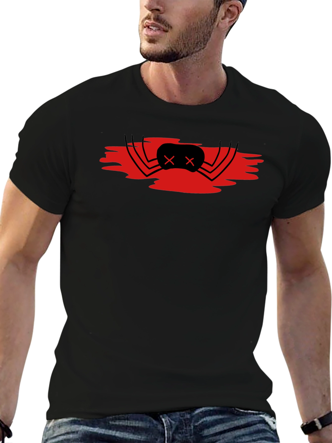 Red Spider Graphic Black T-Shirt