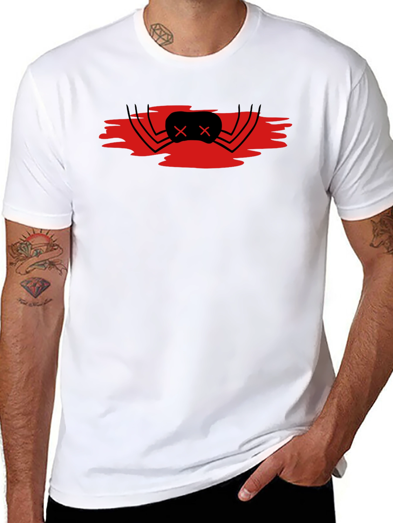 Red Spider Graphic Black T-Shirt