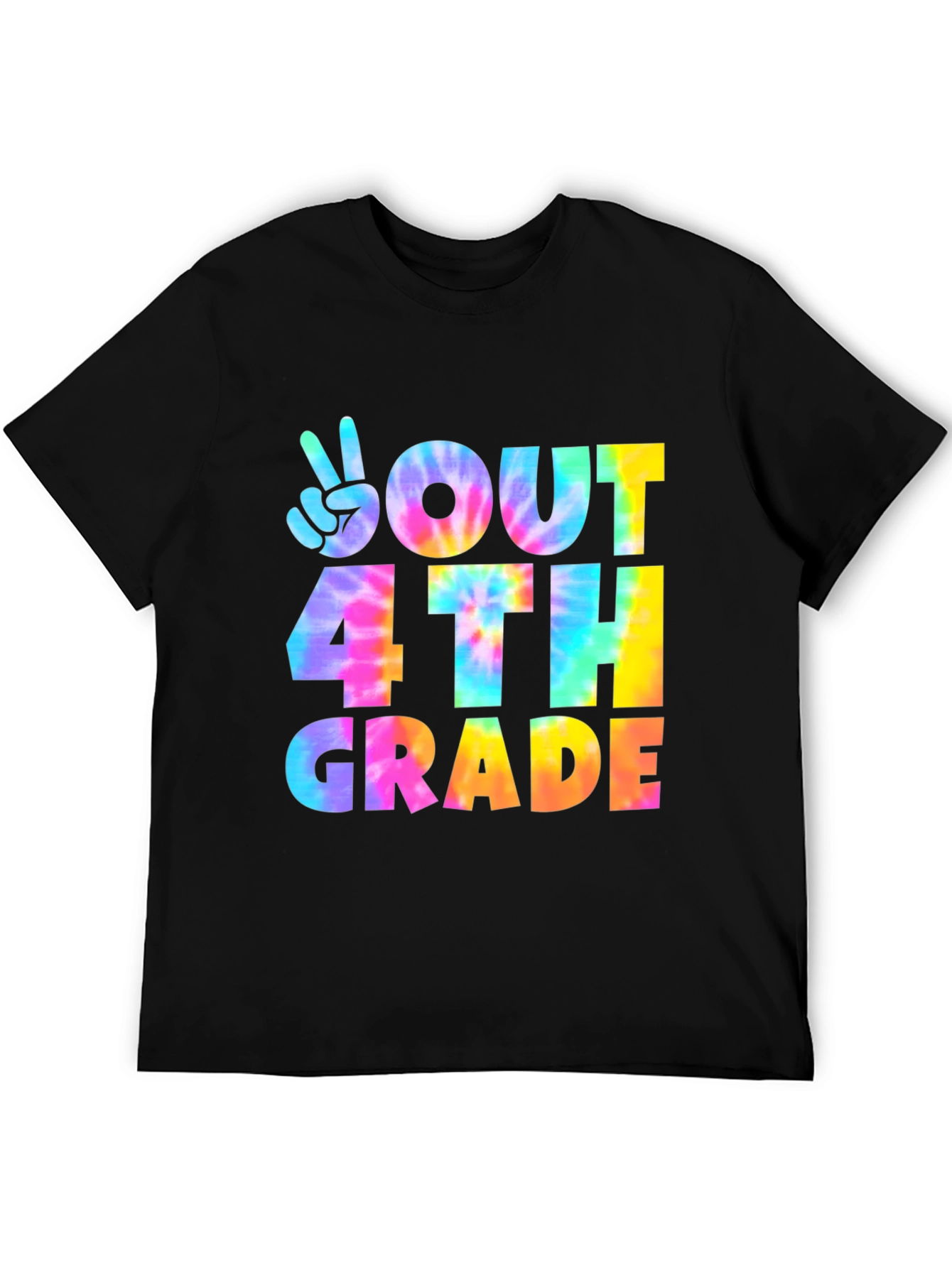 Out 4th Grade Tie-Dye Peace Sign T-Shirt