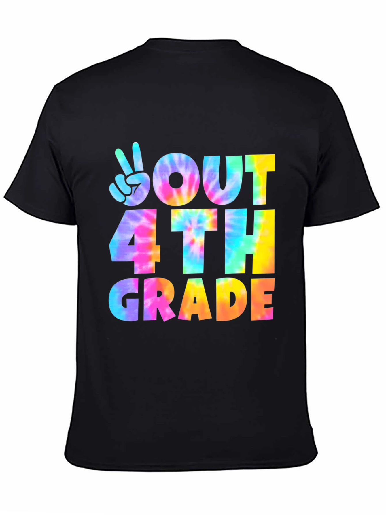 Out 4th Grade Tie-Dye Peace Sign T-Shirt