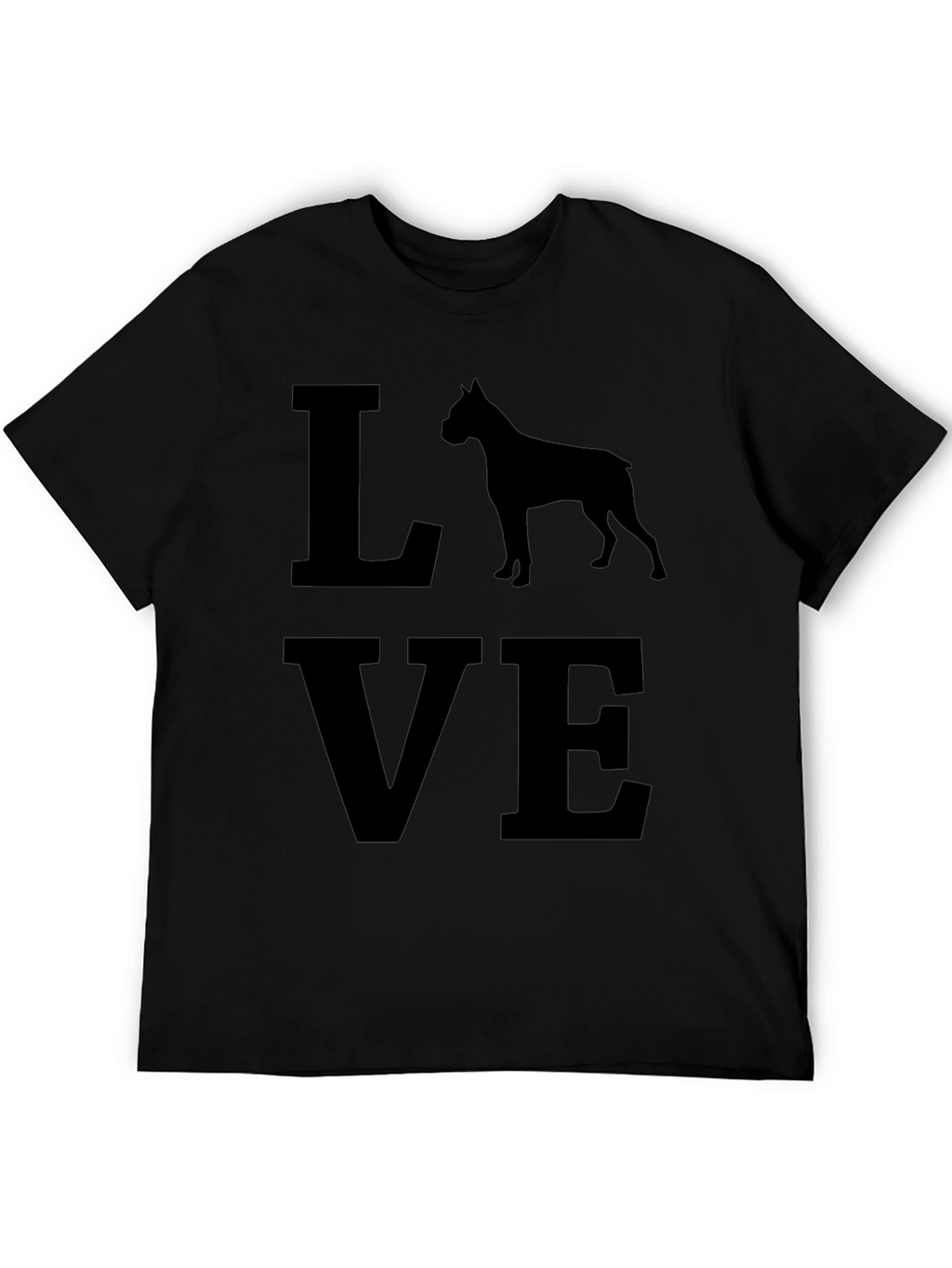 Love Boxer Dog T-Shirt - Black Graphic Tee
